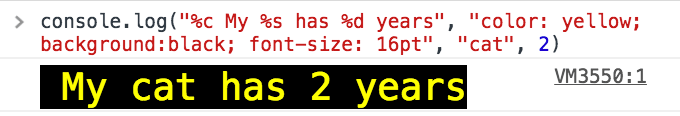 Format in the console using CSS