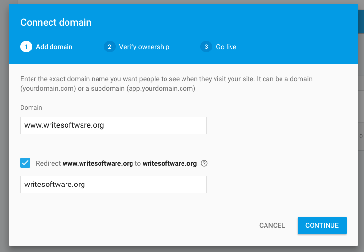 Connect a domain