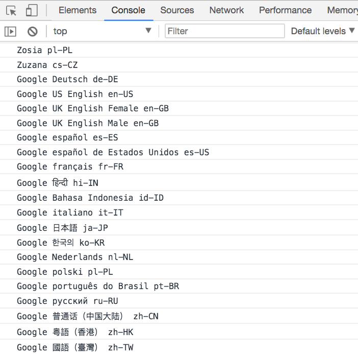 Chrome Languages