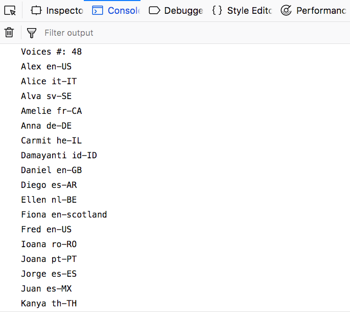 Voices in Firefox